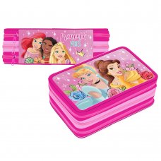 3225: Disney Princess 3 Zipped Filled Pencil Case (45 Piece)